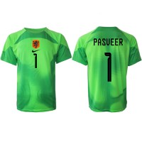 Netherlands Remko Pasveer #1 Goalkeeper Replica Home Shirt World Cup 2022 Short Sleeve